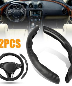2 Pcs Housse de Volant Voiture antidérapant Noir carbon